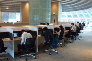 Individual study carrels at Kwa Geok Choo Law Library