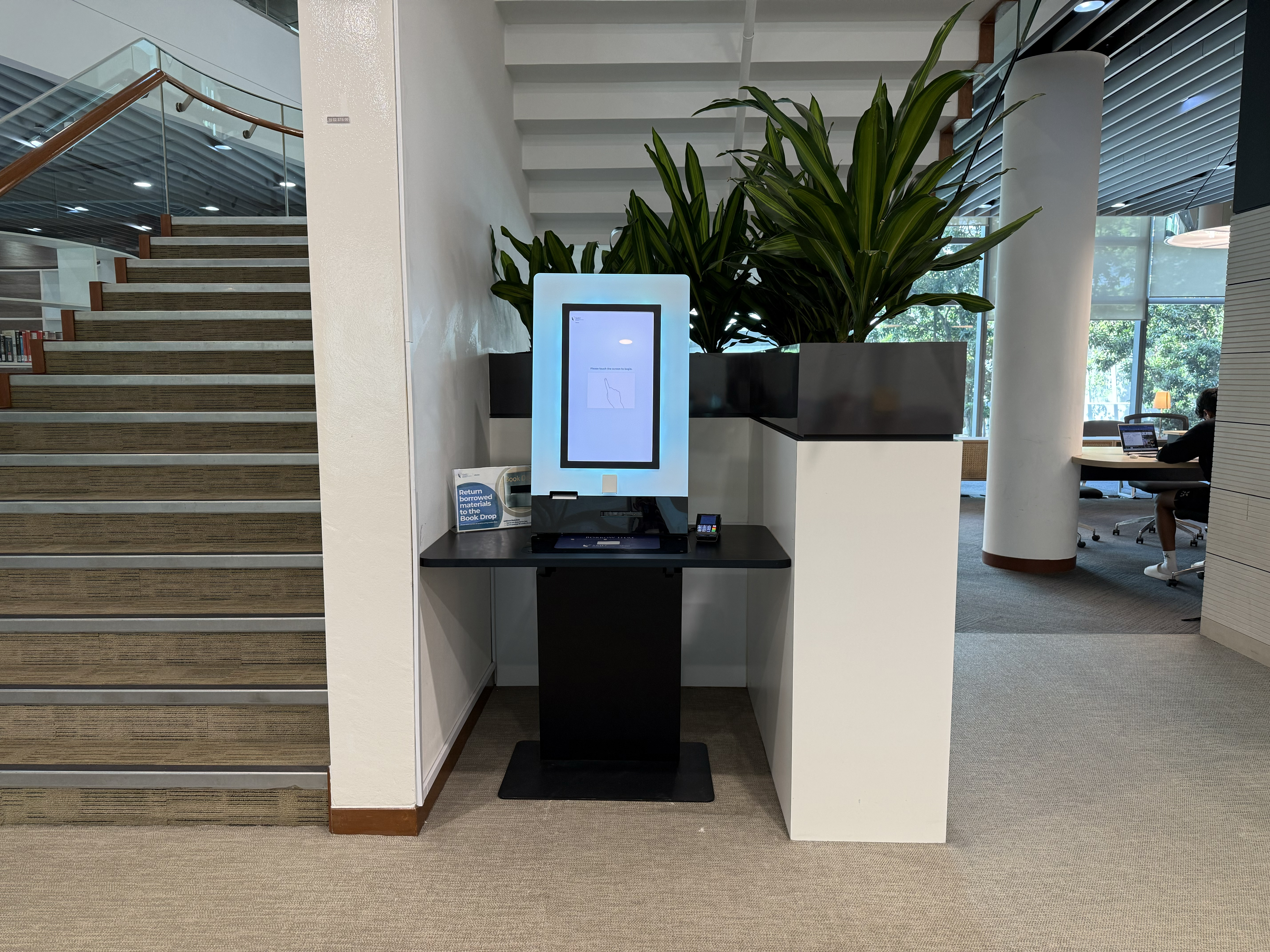 Borrowing station at Li Ka Shing Library Level 2