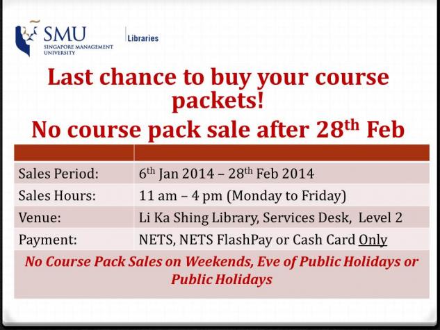 Course Packets Sales Term 2 2014
