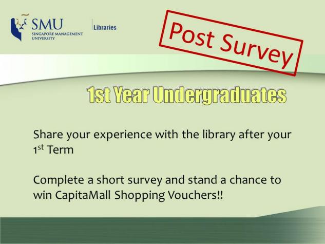 New Students Library Experience - Post Survey