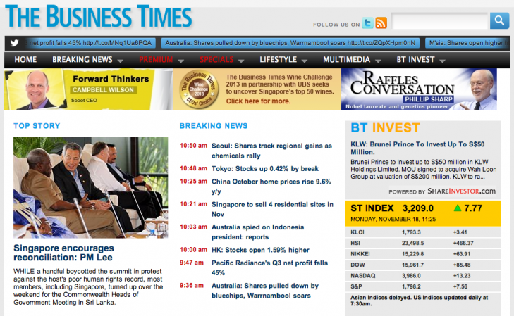 Business Times  Trial 18  November to 5 December 2013