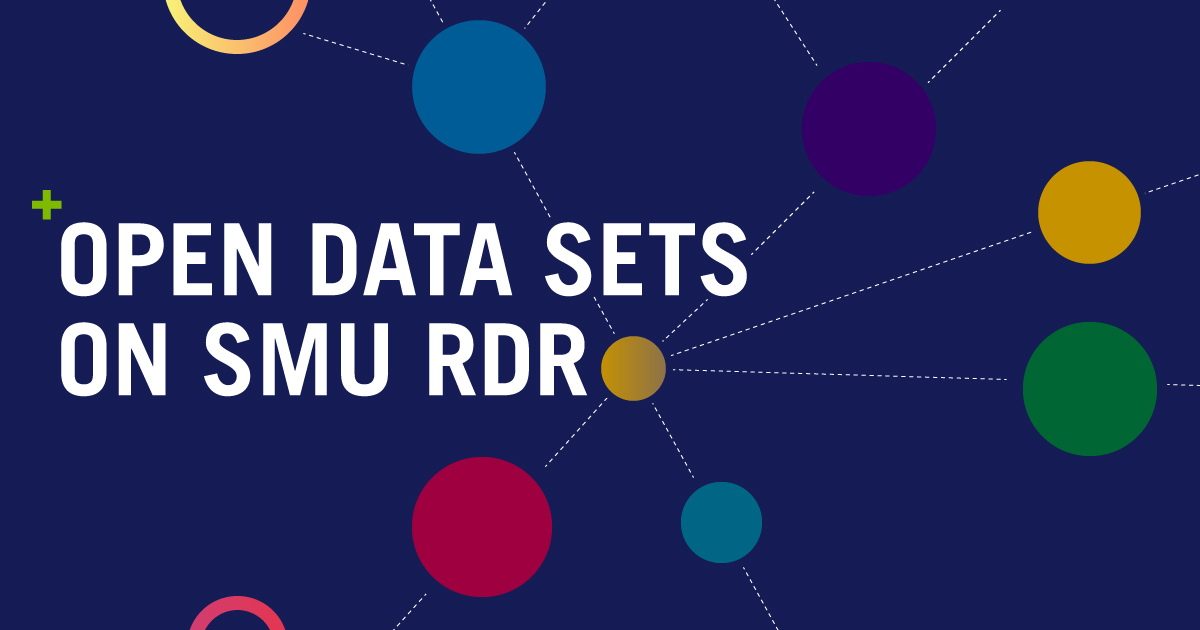 Web banner for article Open Data Sets on SMU RDR