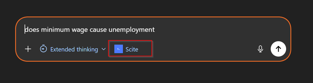 Screenshot of ChatGPT with Scite MCP being called