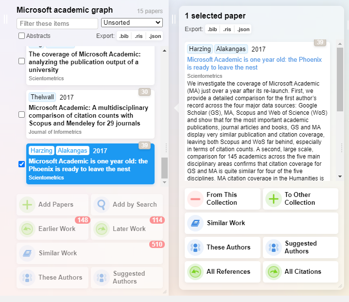 Screenshot of how to add papers using All citations on Research Rabbit