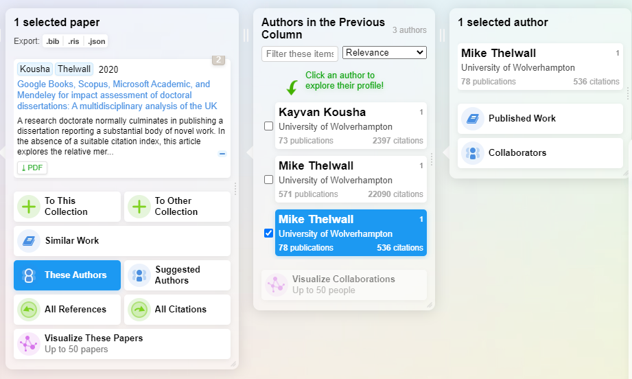 Screenshot of the process of adding paper in Research Rabbit