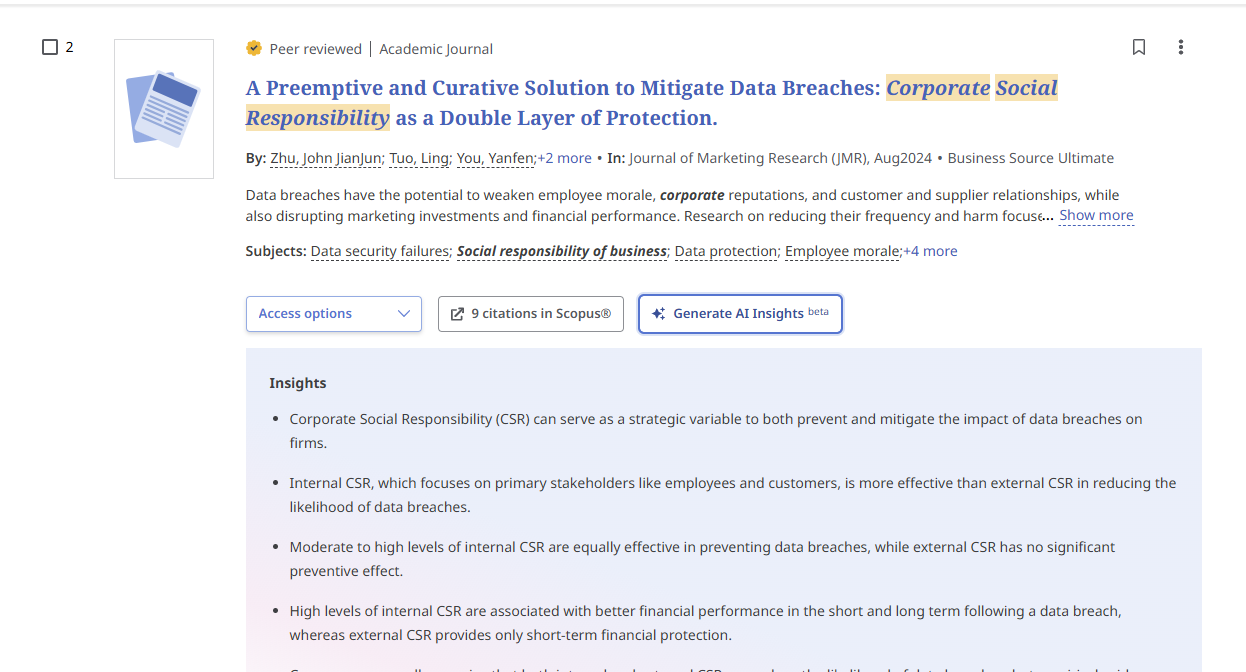 EBSCOhost AI Insights
