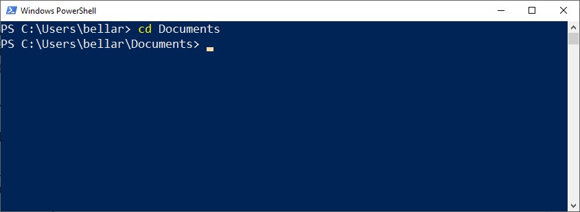 PowerShell command to navigate to Documents folder