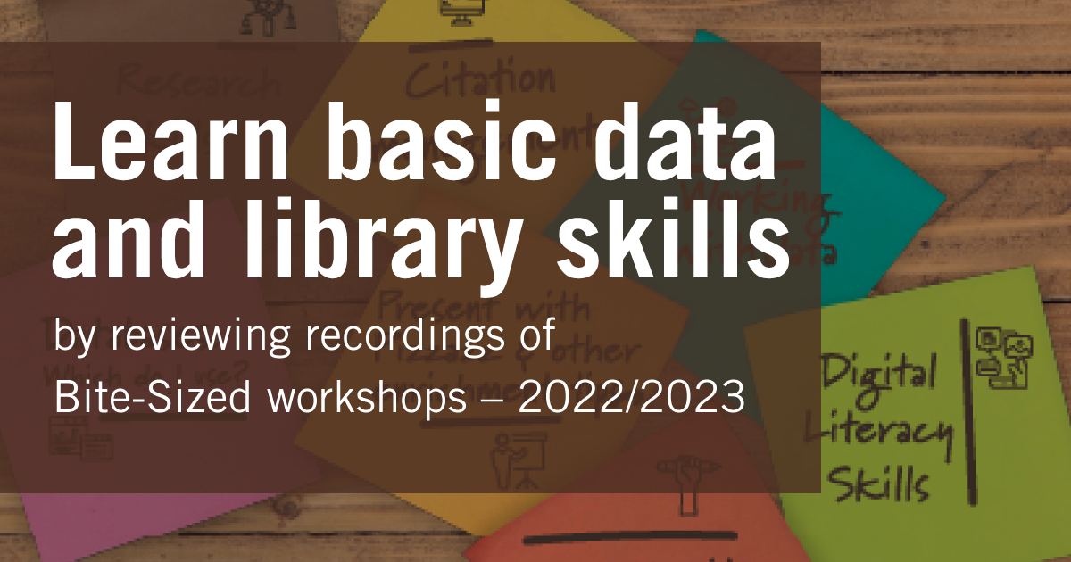 Learn basic data and library skills from Bite-Sized videos