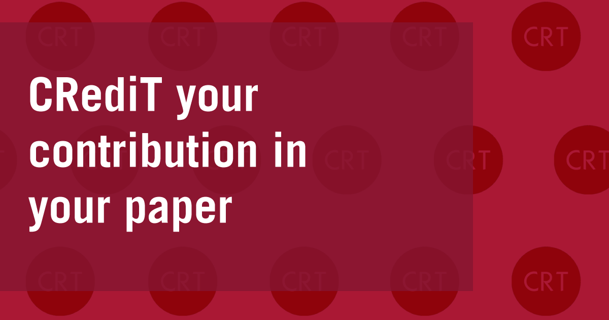 CRediT your contribution in your paper 