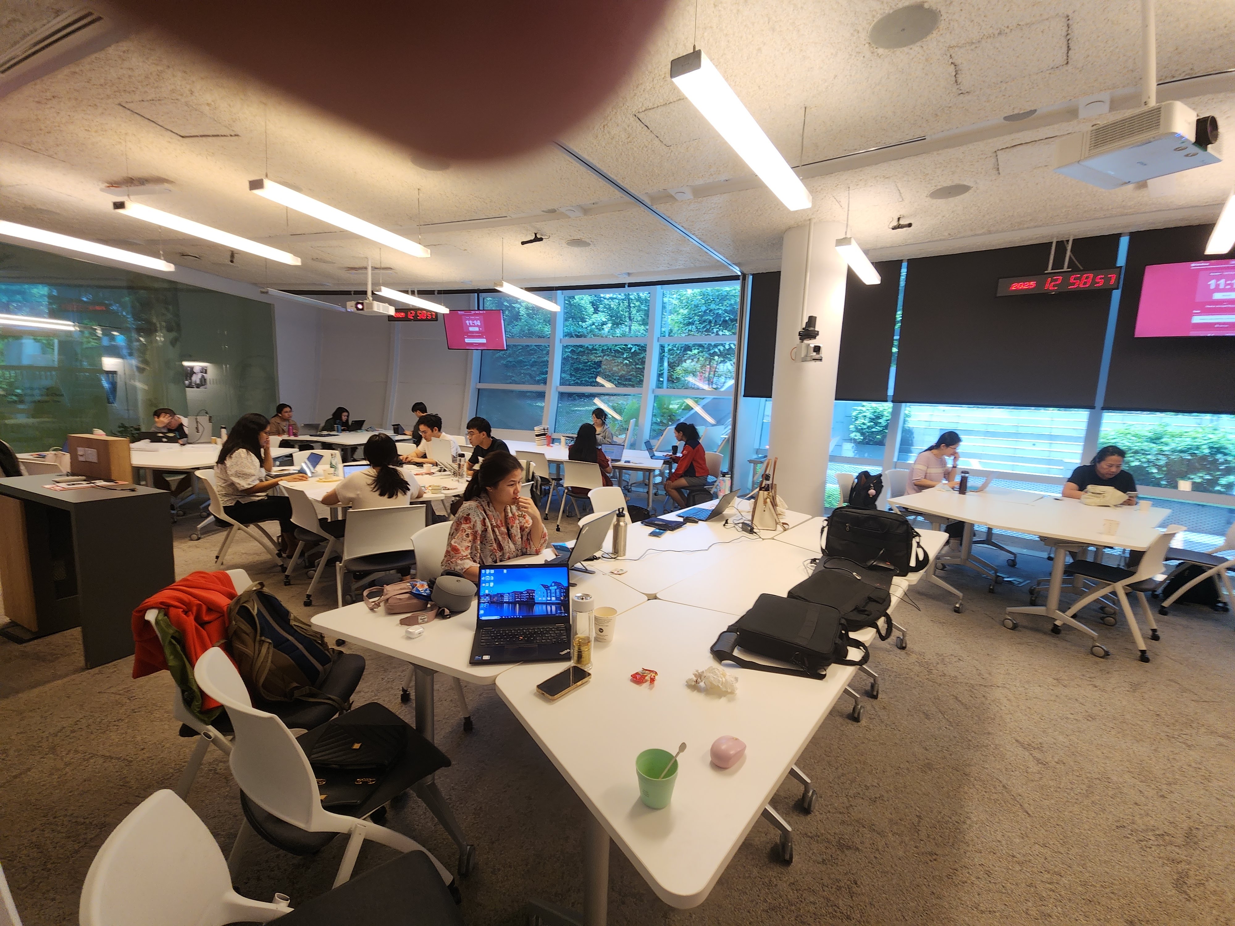 Participants working during session