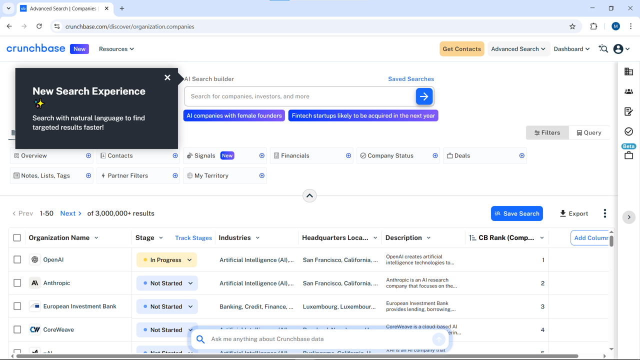 Crunchbase AI-powered solution