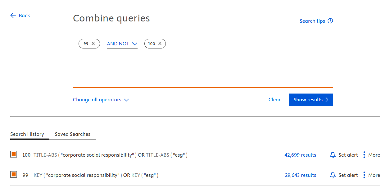 Scopus KEY NOT TITLE-ABS Search