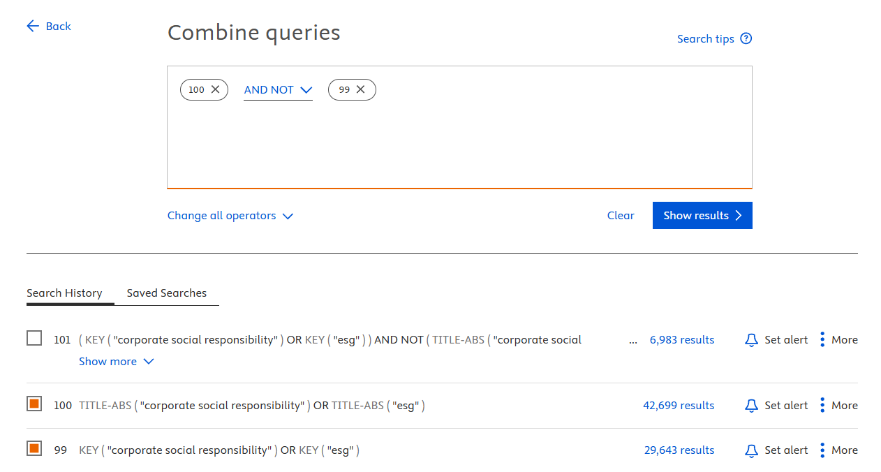TITLE-ABS NOT KEY Search