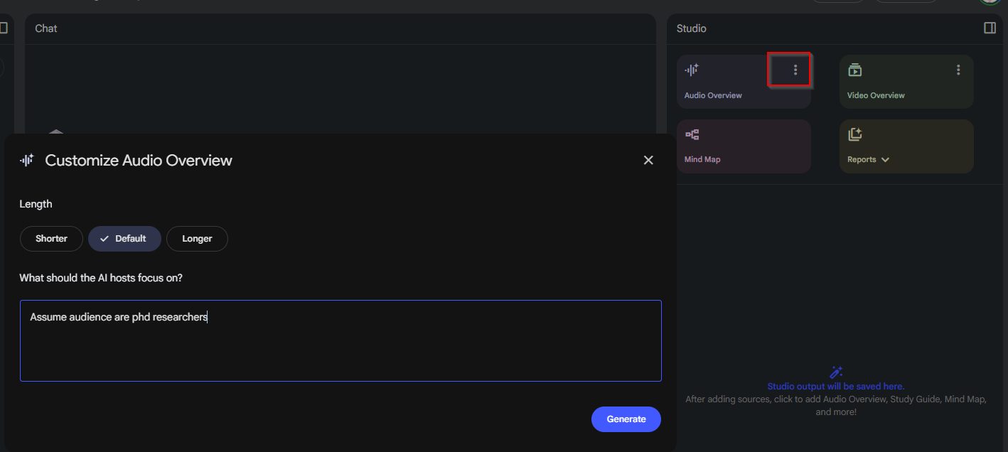 NotebookLM Audio Overview interface