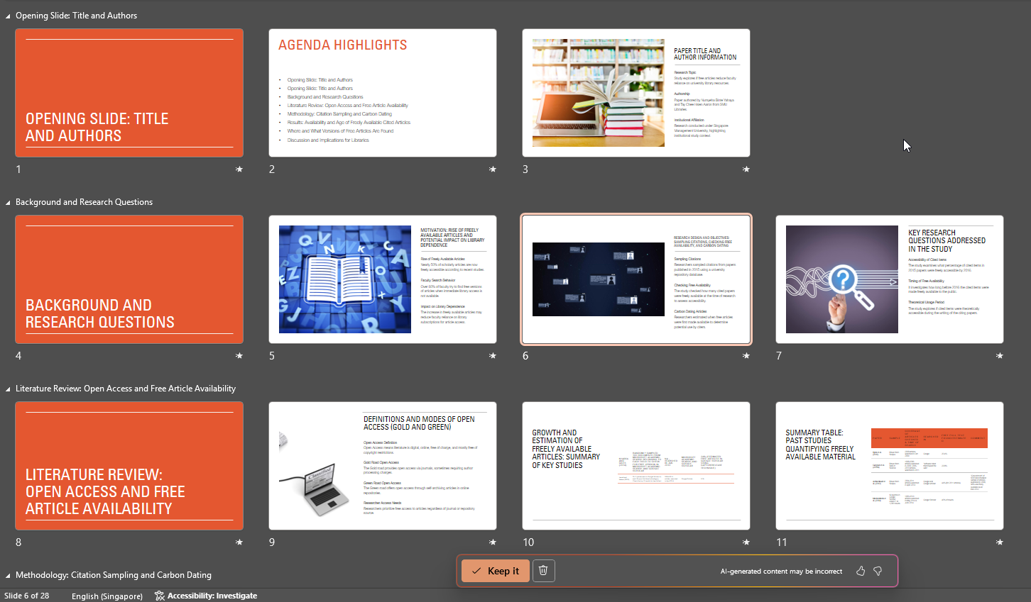 Microsoft Copilot slide generation