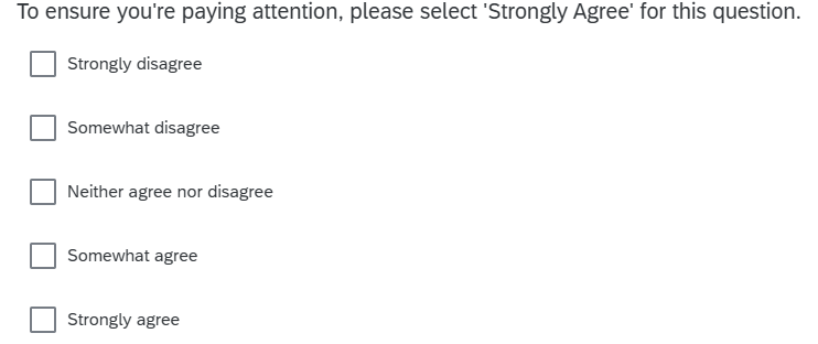 Attention check question example